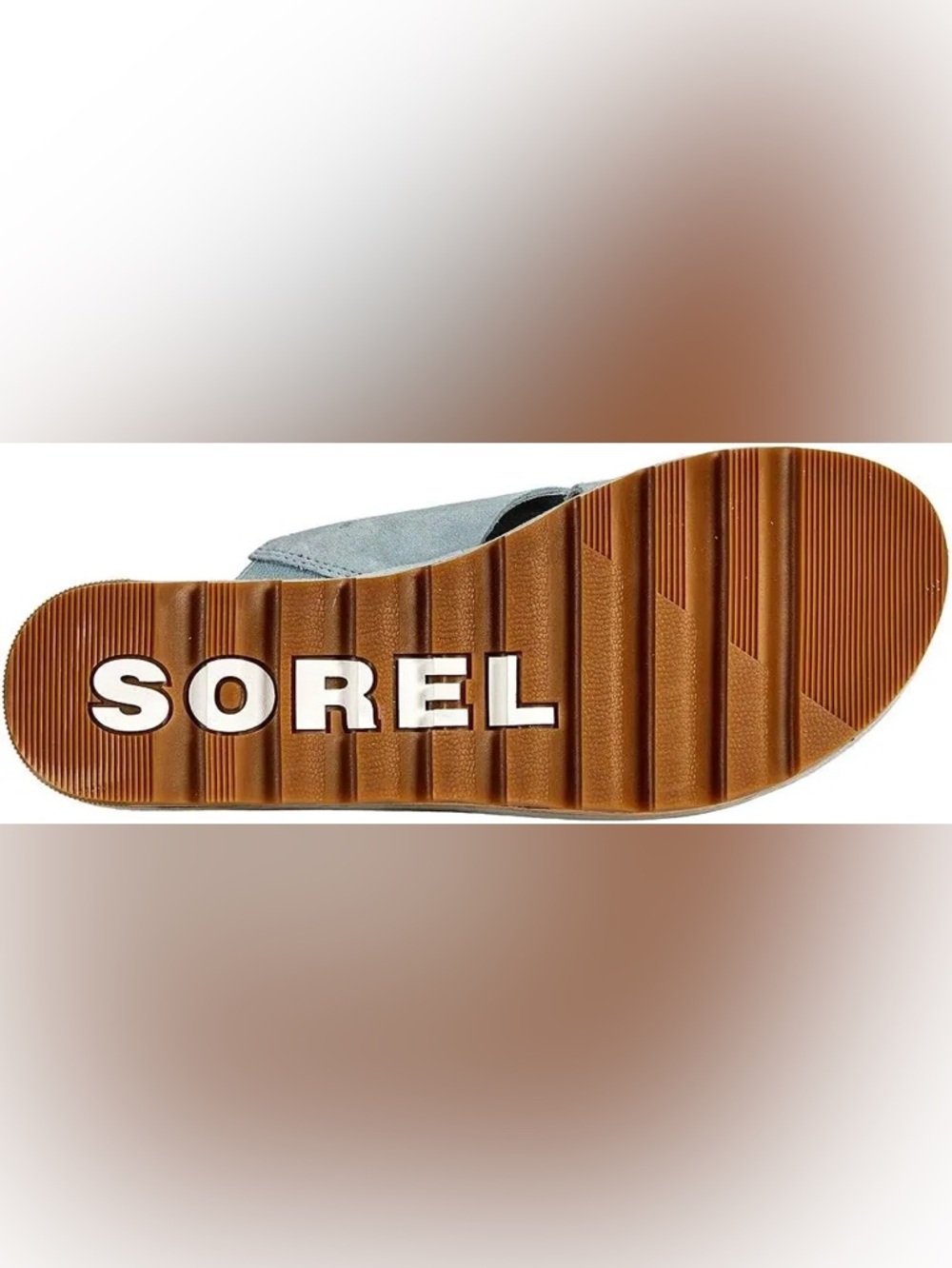 Sorel Cameron Flatform Mule - Cork Platform Sandal- crushed blue, sea salt - Picture 3 of 12